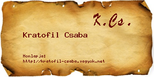 Kratofil Csaba névjegykártya