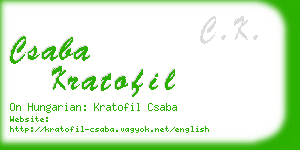 csaba kratofil business card